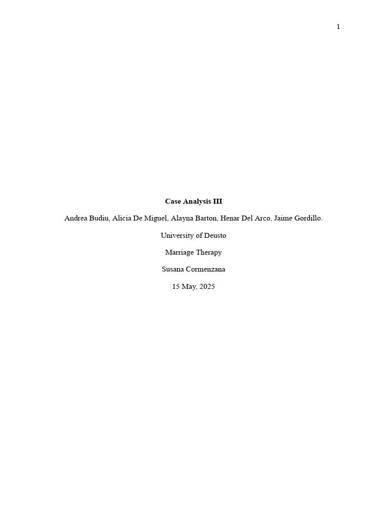 3rd Group Case (Marriage Therapy) | PDF | Infidelity | Intimate ...