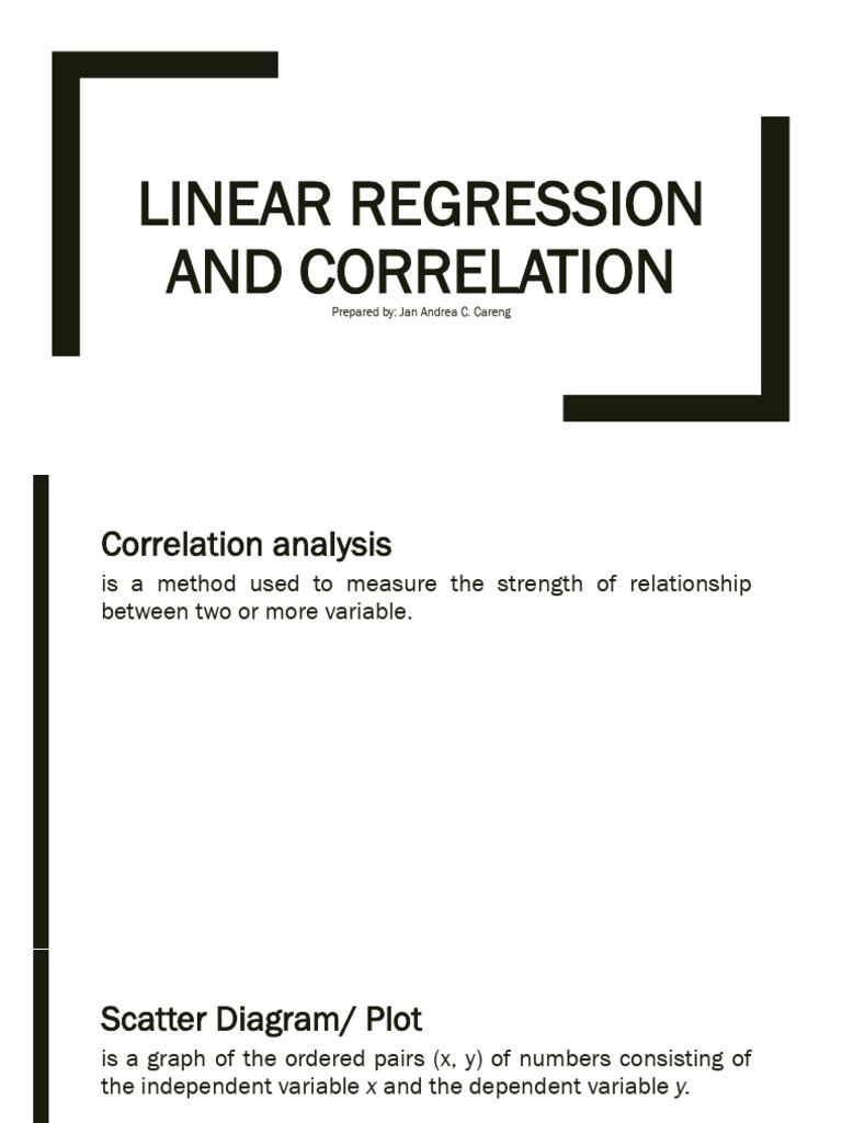 5.5 Linear Regression and Correlation | PDF | Scatter Plot | Regression ...