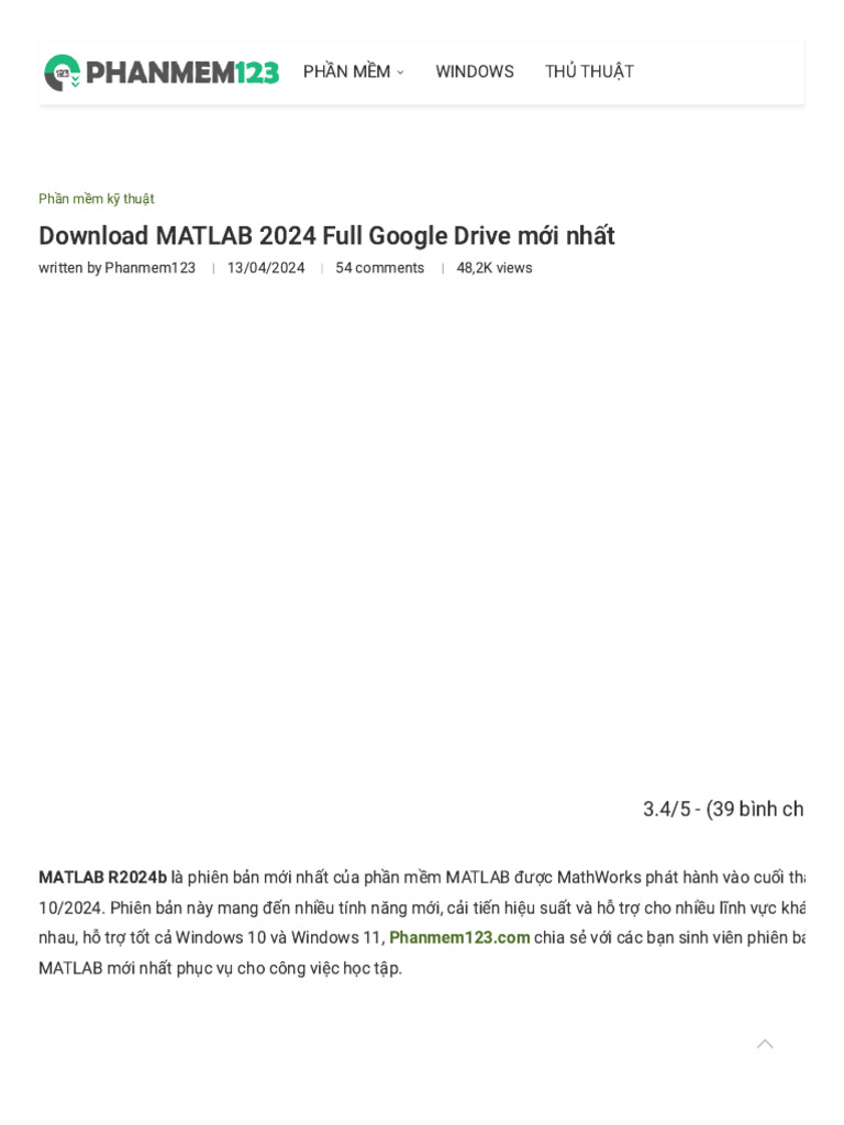 Download MATLAB 2024 Full Google Drive Mới Nhất | PDF
