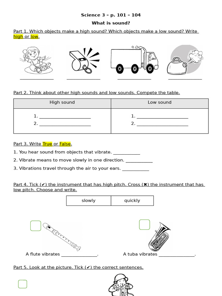 Science 3 - p 101 - 104 | PDF | Sound | Pitch (Music)