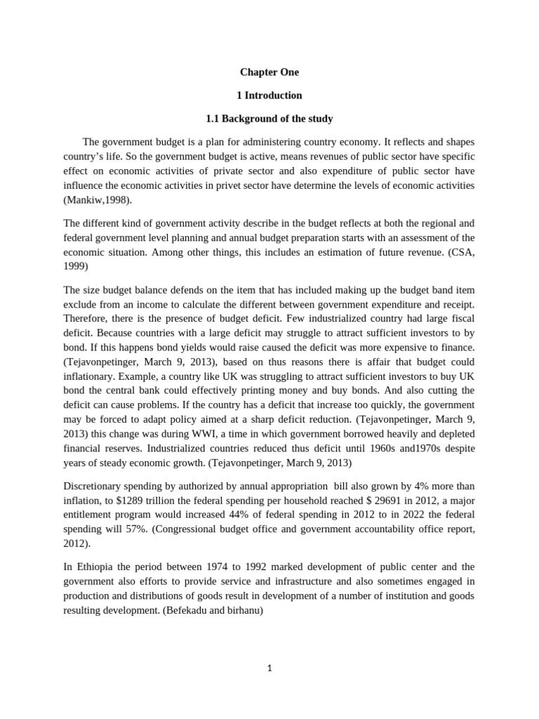 Impact of Budget Deficit on Inflation in Ethiopia | PDF | Government ...