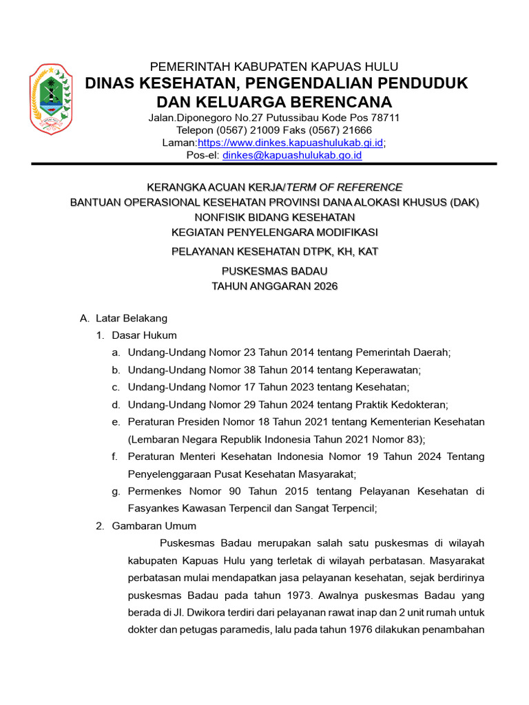 Modifikasi Pelayanan Kesehatan DTPK 2026 | PDF