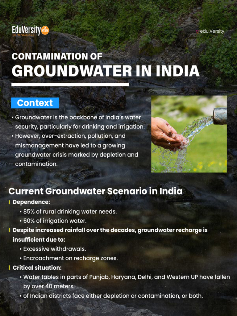 Contamination of Groundwater in India | PDF | Groundwater | Physical ...