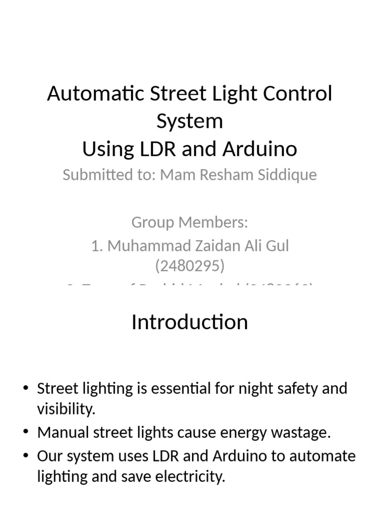 Automated Street Light Control System | PDF