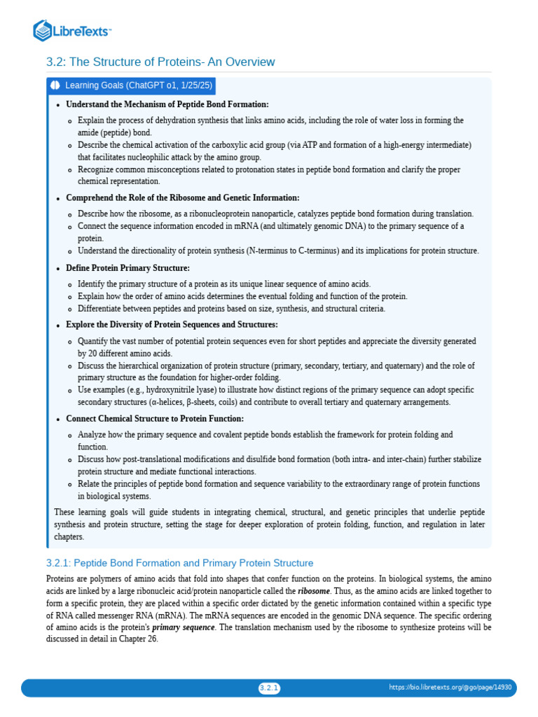 Peptide Bond Formation and Protein Structure | PDF | Proteins | Beta Sheet