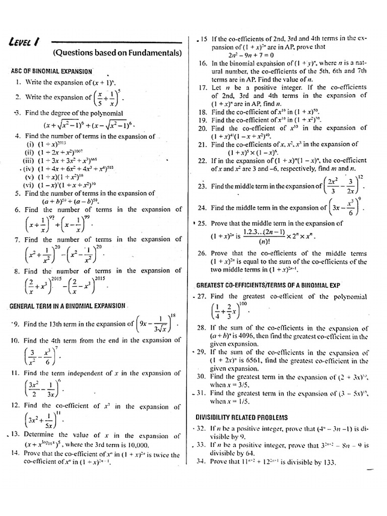 Binomial Theorem Booster | PDF