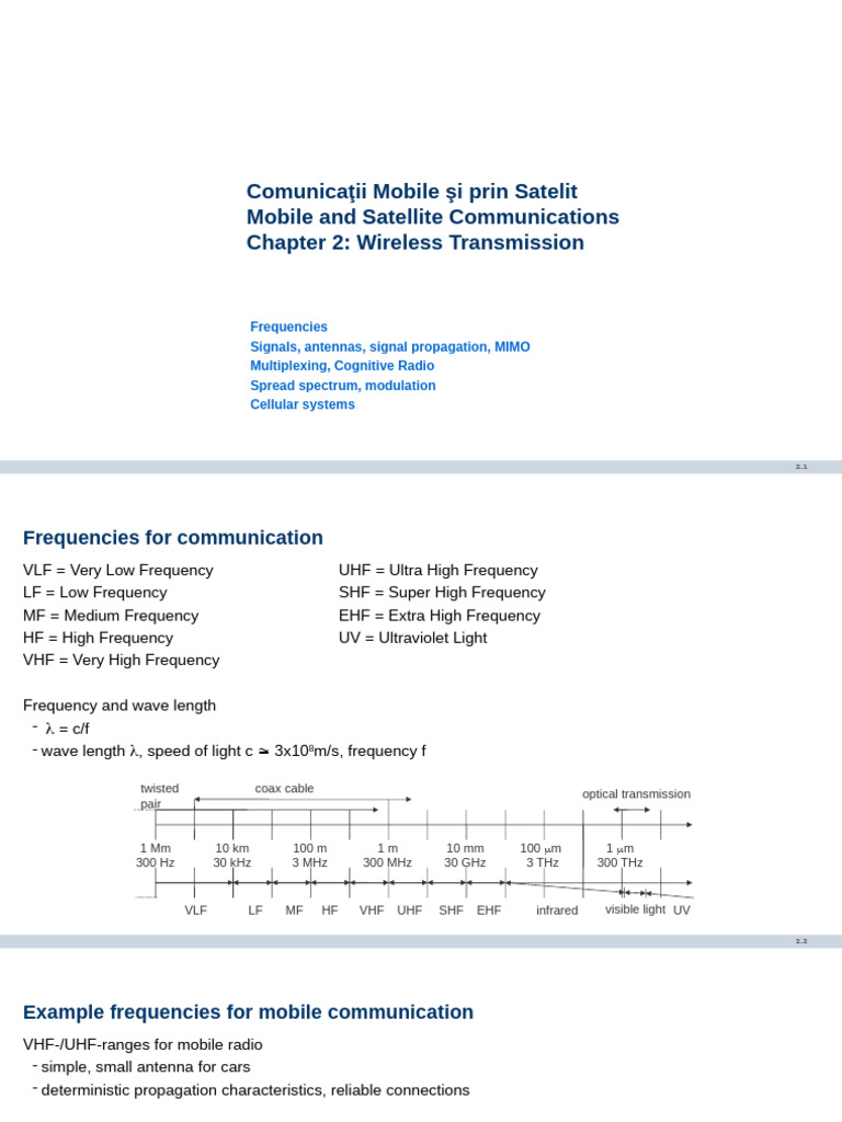 Wireless Transmission Frequencies Overview | PDF | Data Transmission ...