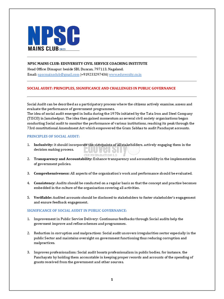Social Audits | PDF | Audit | Governance