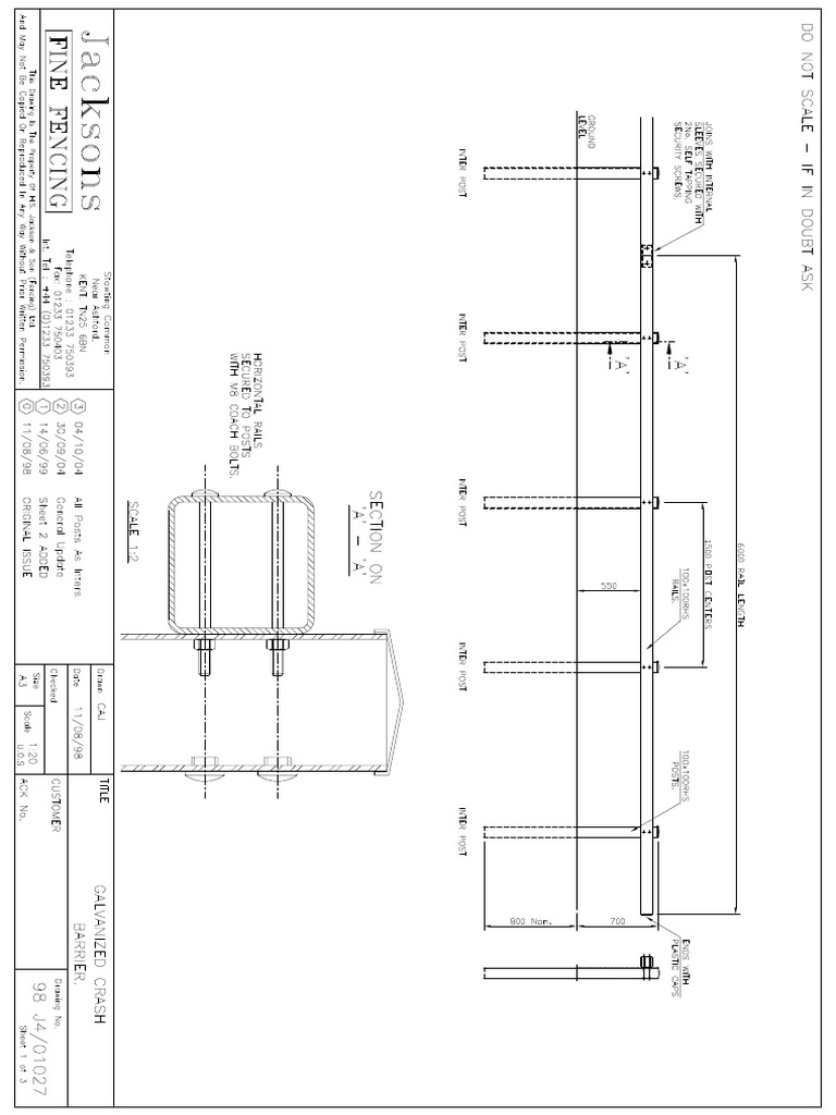 Crash Barrier Standard Details | PDF