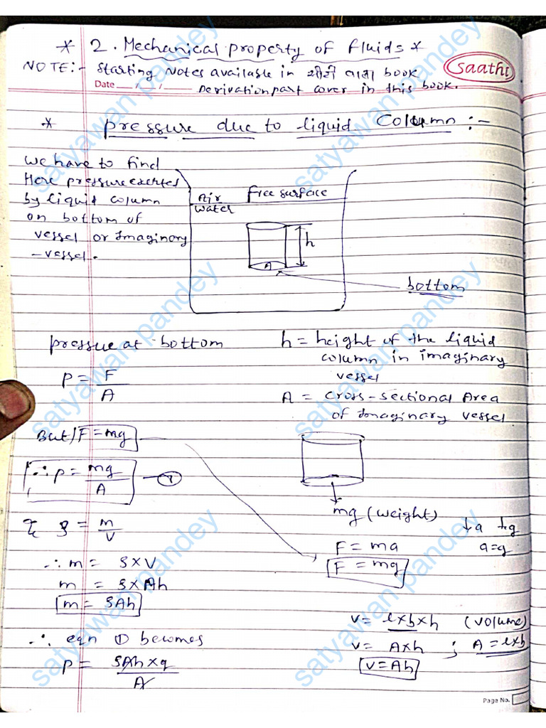 Physics Chapter No.2 Mechanical Properties of Fluid For Science Student ...