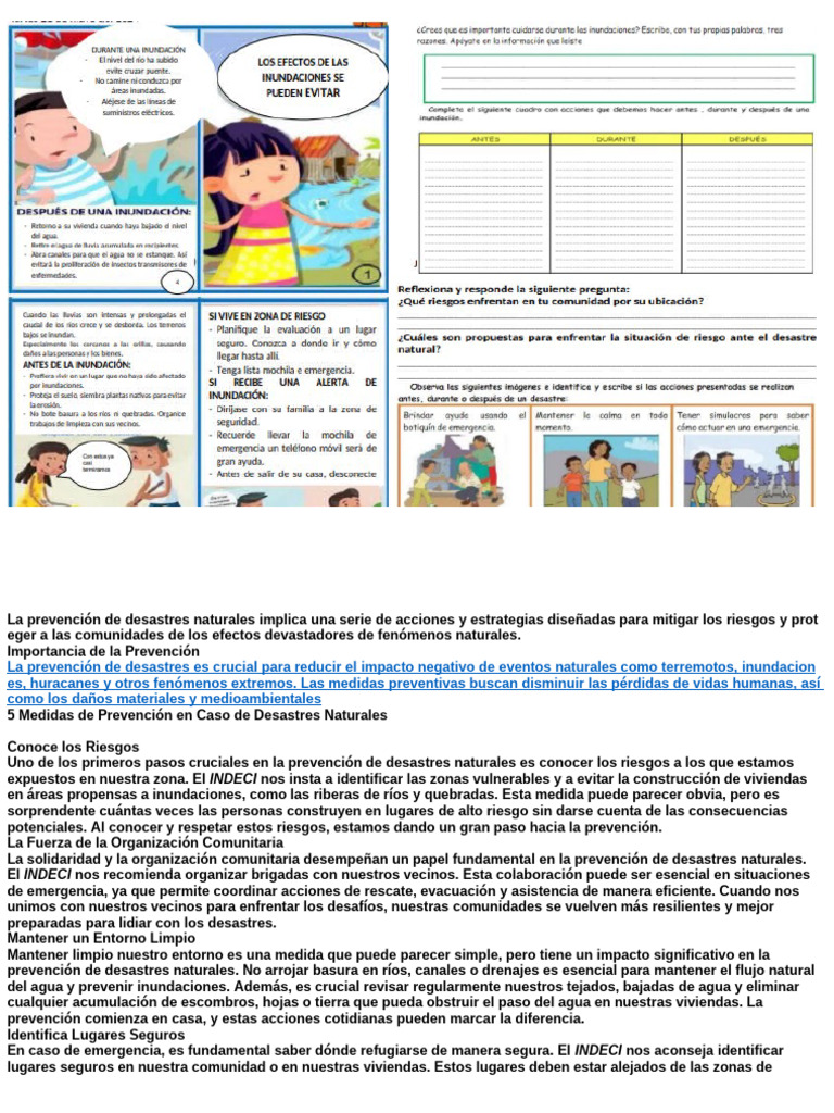 Diptico Prevencion de Desastres Ficha Alex | PDF | Desastres naturales ...