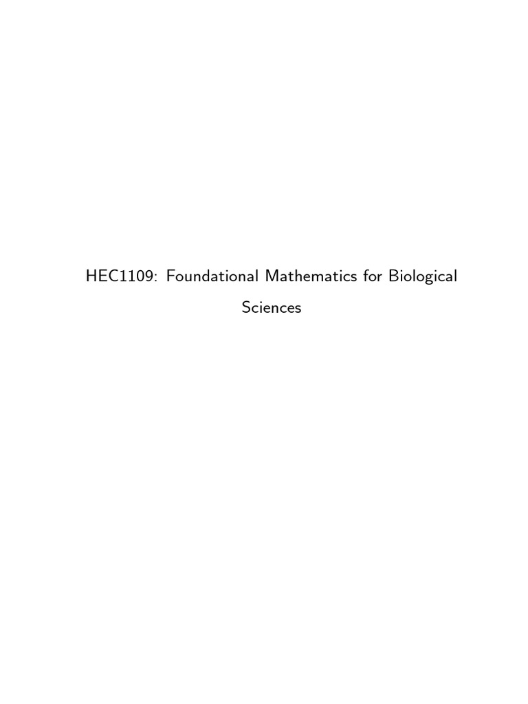 Foundational Math for Biological Sciences | PDF | Ph | Function ...