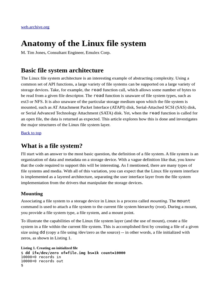 Anatomy of the Linux File System | PDF | File System | Computer File