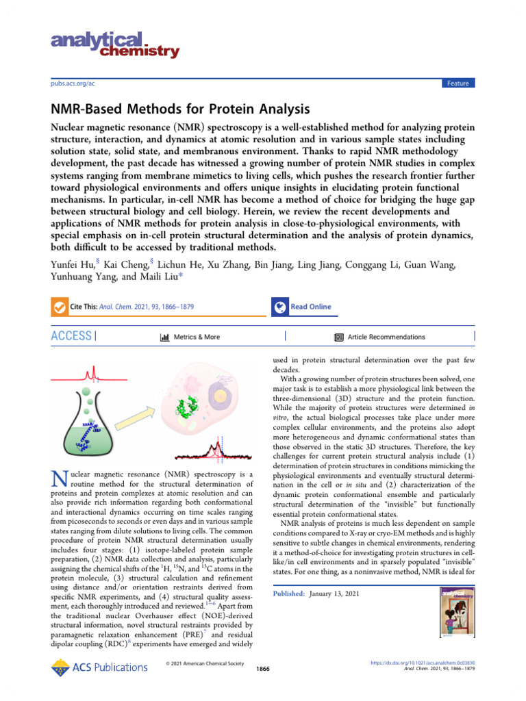 NMR Techniques for Protein Analysis | PDF | Relaxation (Nmr) | Nuclear ...