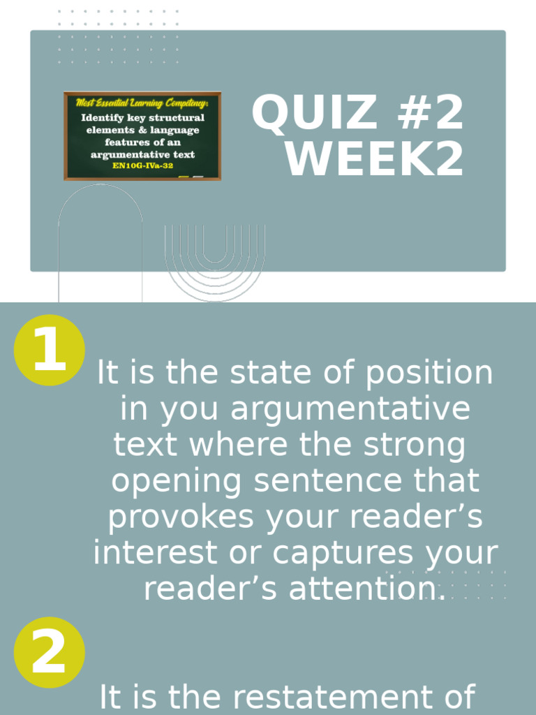 QUIZ 2 WEEK2 Quarter 2 | PDF
