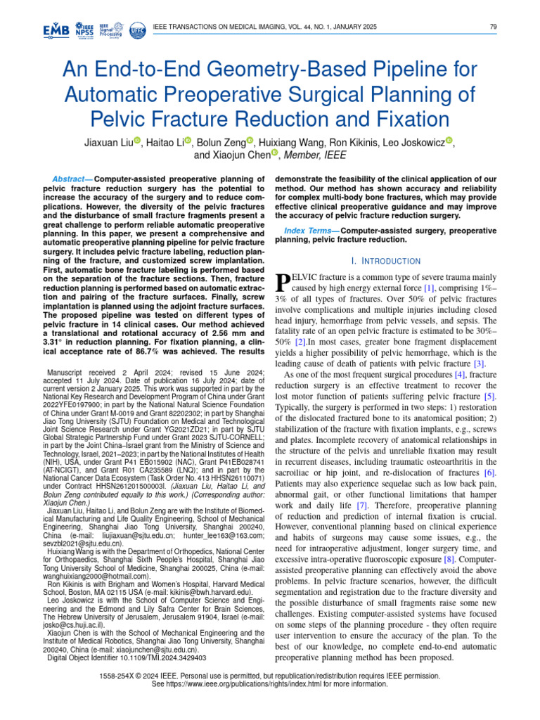 Automatic Surgical Planning for Pelvic Fractures | PDF | Image Segmentation