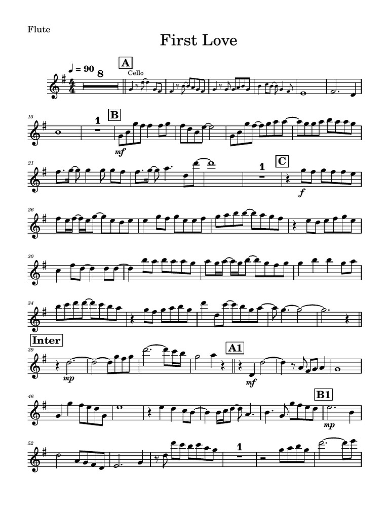 Flute and Cello Music Scores | PDF