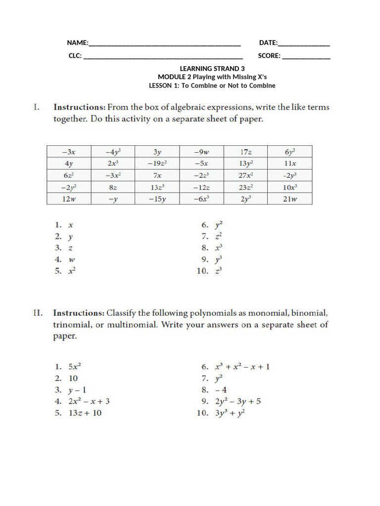 Mastering Polynomials and Operations | PDF | Polynomial | Factorization