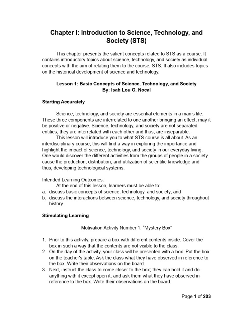 Introduction to Science, Technology, and Society | PDF | Science | Society