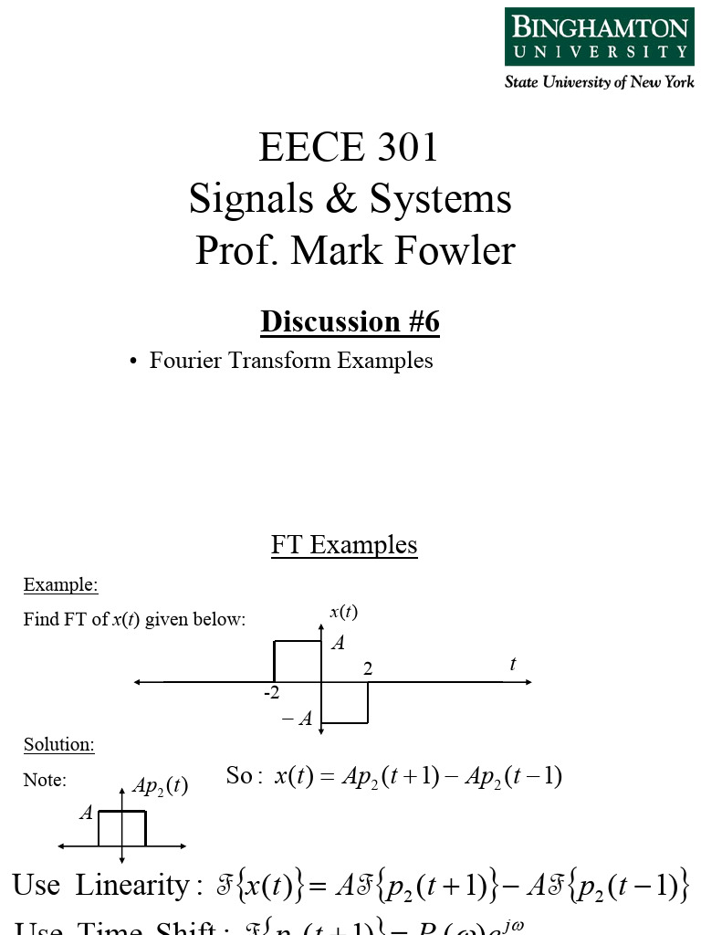 Fourier Transform Examples in Signals | PDF | Telecommunications ...