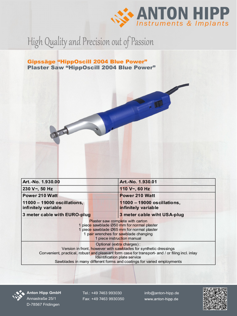 ANTON HIPP PLASTERSAW HippOscill Blue Power 2004 - 16 | PDF ...