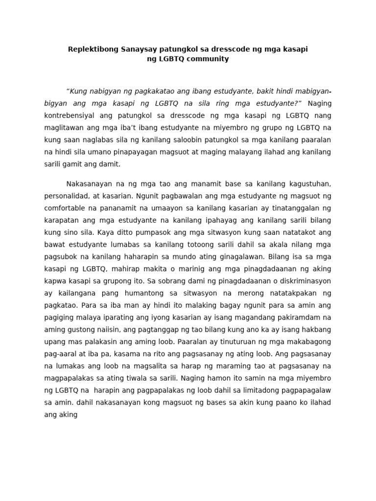 Replektibong Sanaysay | PDF