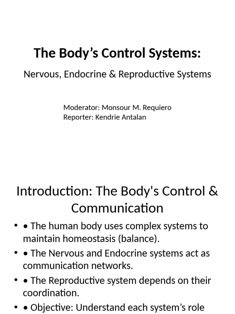 Body Control Systems: Nervous & Endocrine | PDF | Endocrine System ...