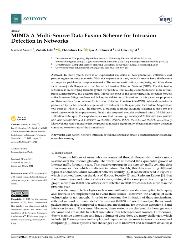 Multi-Source Data Fusion for Intrusion Detection | PDF | Apache Hadoop ...