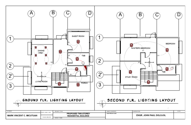 Electrical Plan for Two-Storey Home | PDF | Interior Design | Home