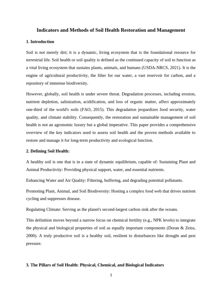 Soil Health Restoration Methods Guide | PDF | Soil | Crop Rotation