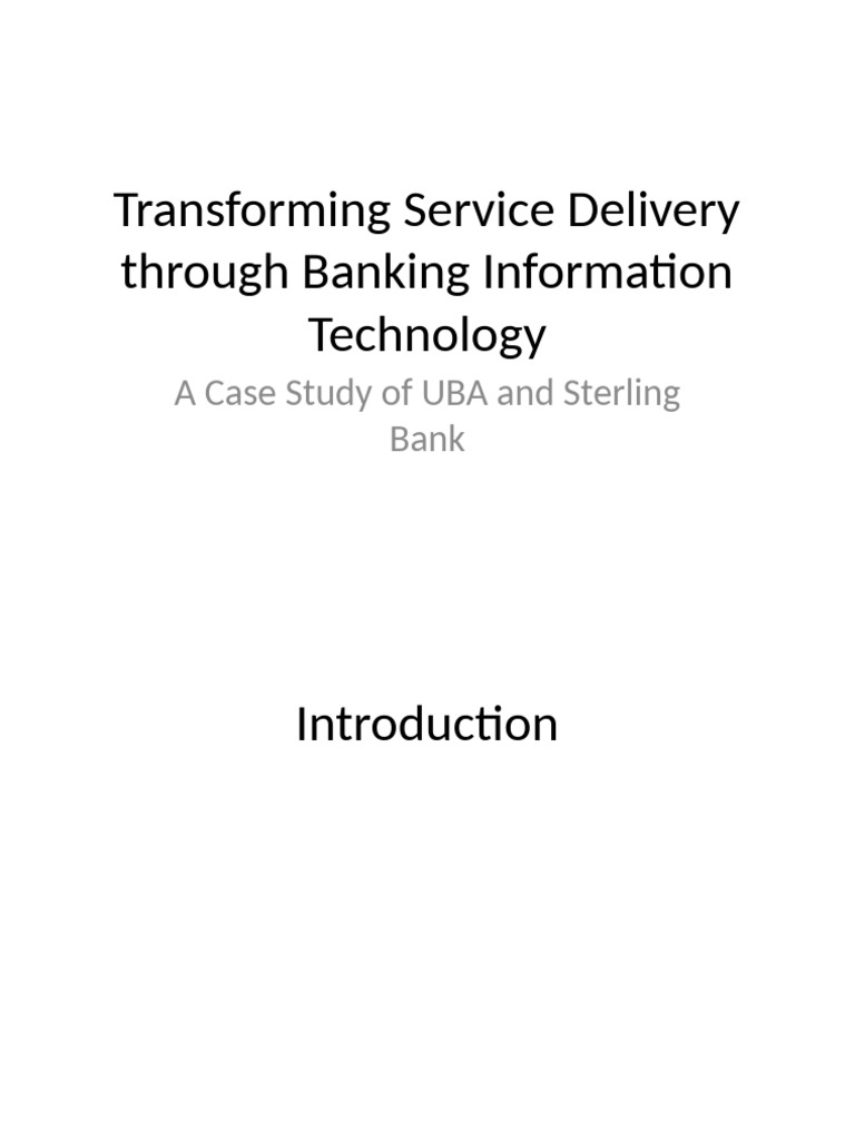 Open UBA Sterling Banking IT | PDF