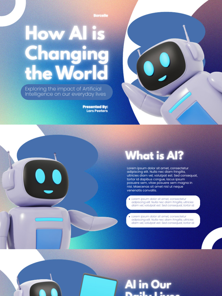 Blue and White Grainy Modern How AI Is Changing The World Presentation ...