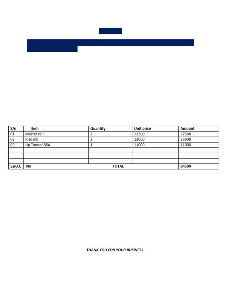 Invoice To Bushiangala October | PDF