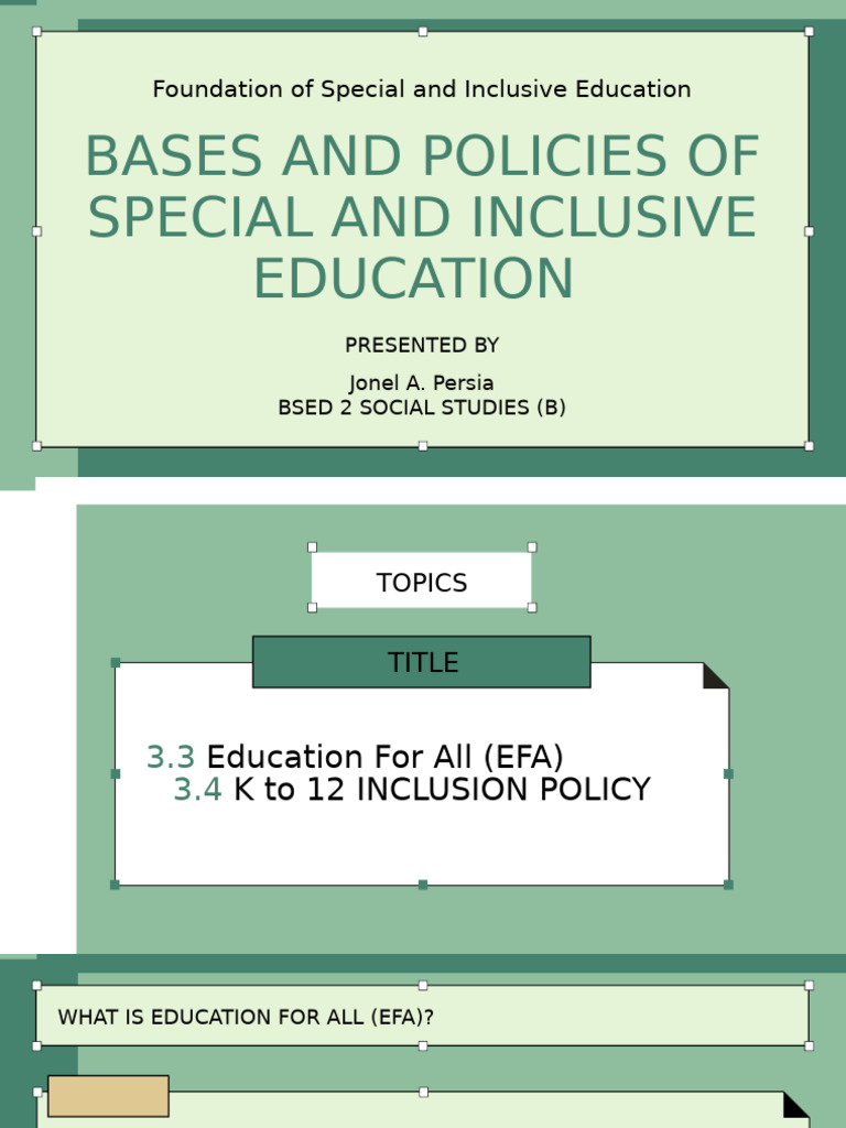 Special and Inclusive Education Overview | PDF | Literacy | Learning