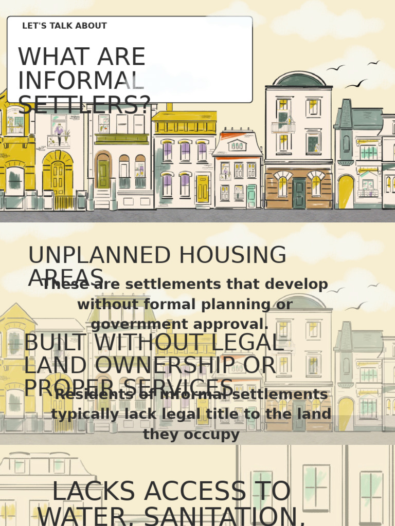 Understanding Informal Settlements | PDF | Poverty | Poverty & Homelessness