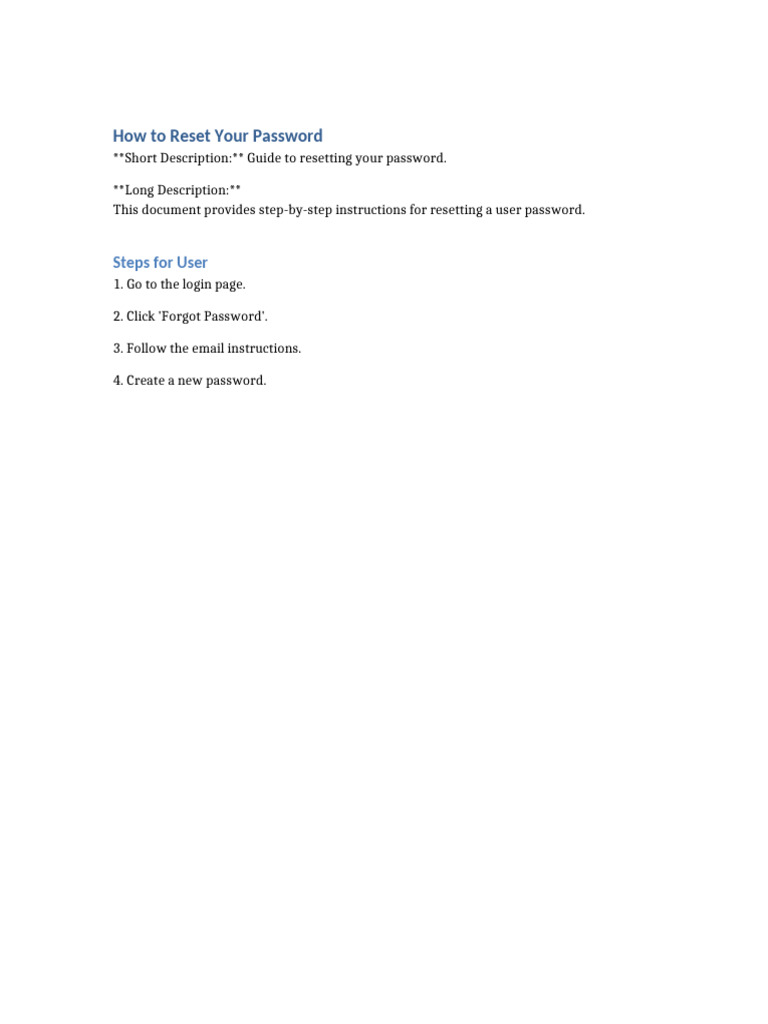 Password Reset Instructions Guide | PDF