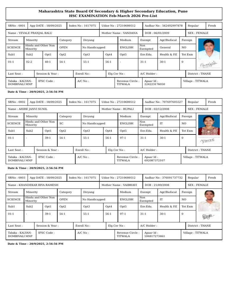 Pre List | PDF | Government Of India | Secondary Education