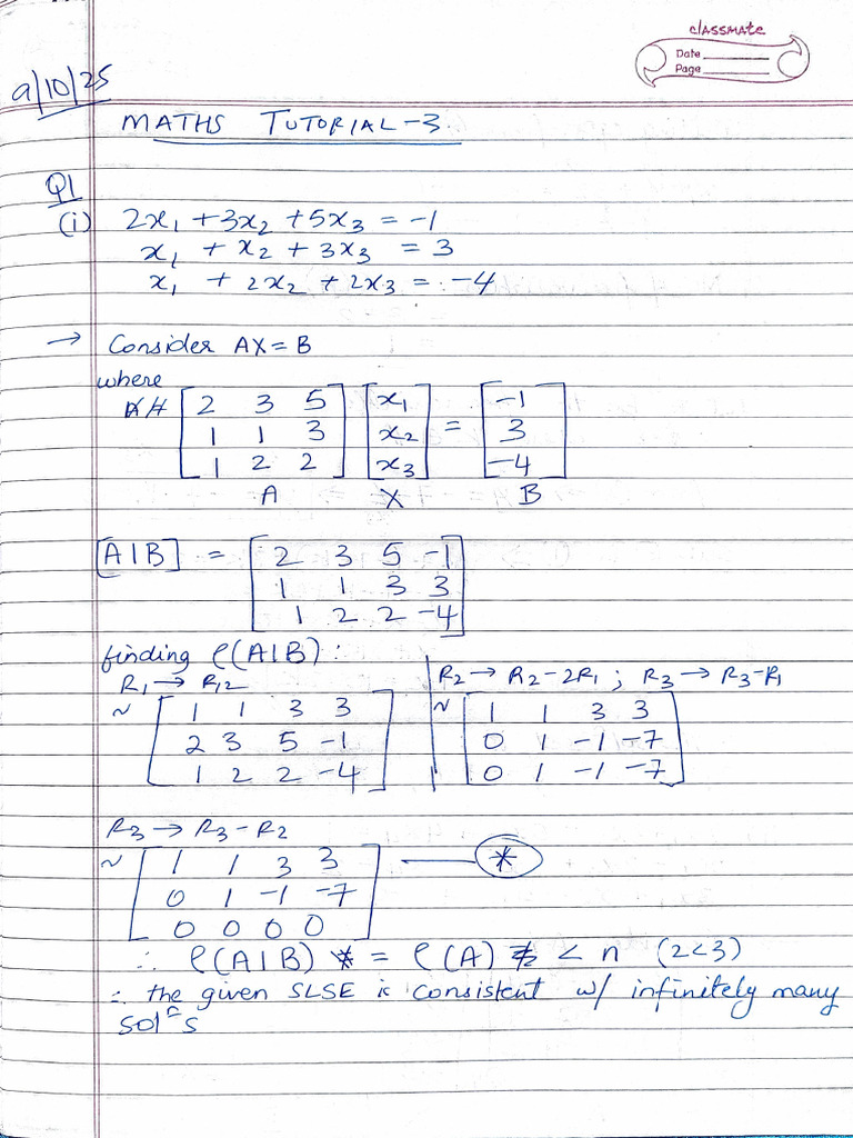 Maths Tutorial3 | PDF