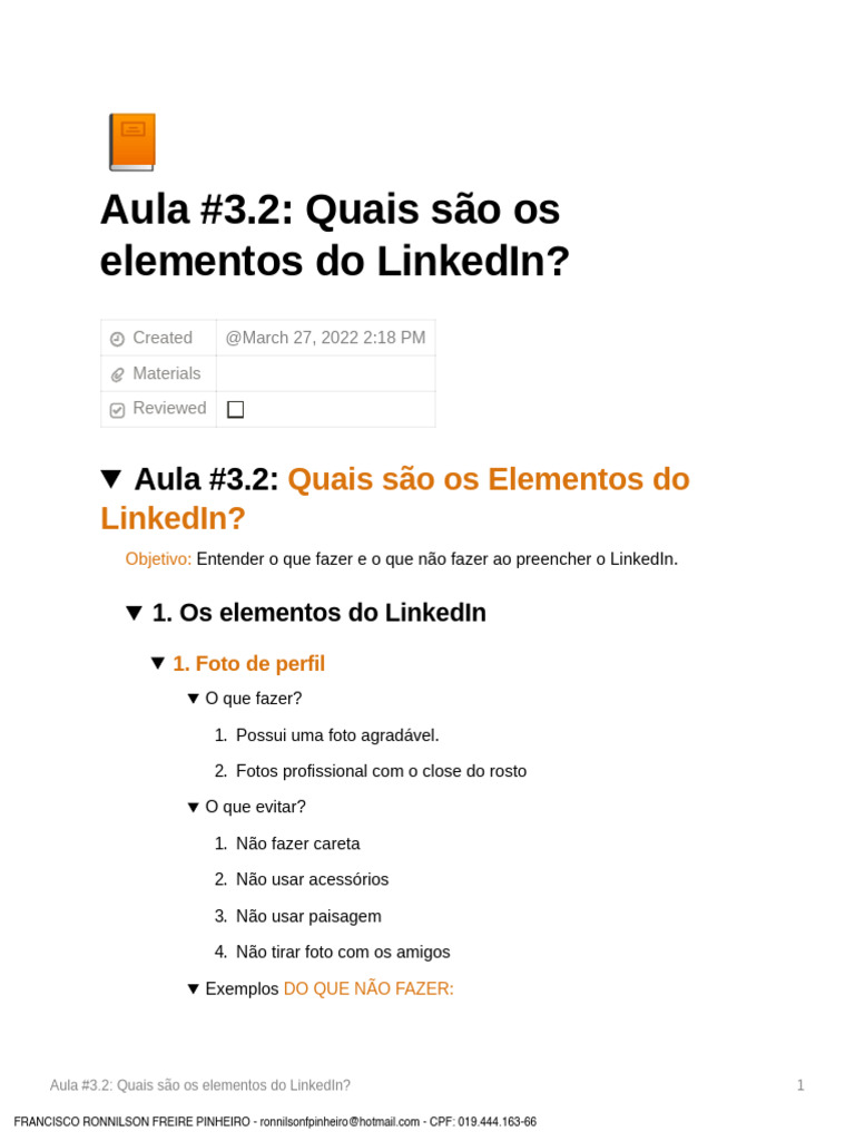 Elementos Essenciais do LinkedIn | PDF