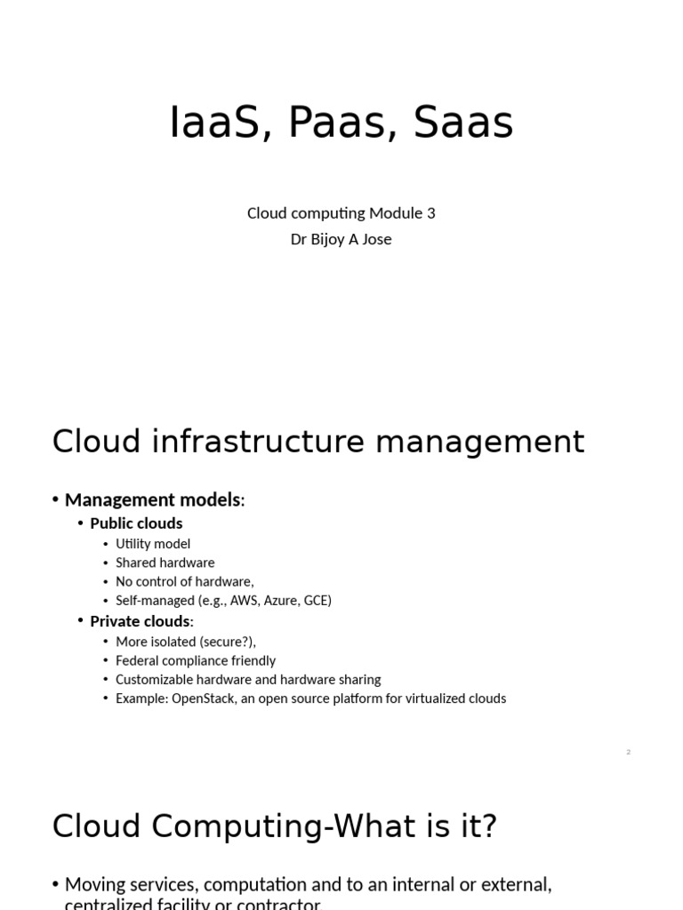 M3 1 CloudComputing Models | PDF | Software As A Service | Cloud Computing