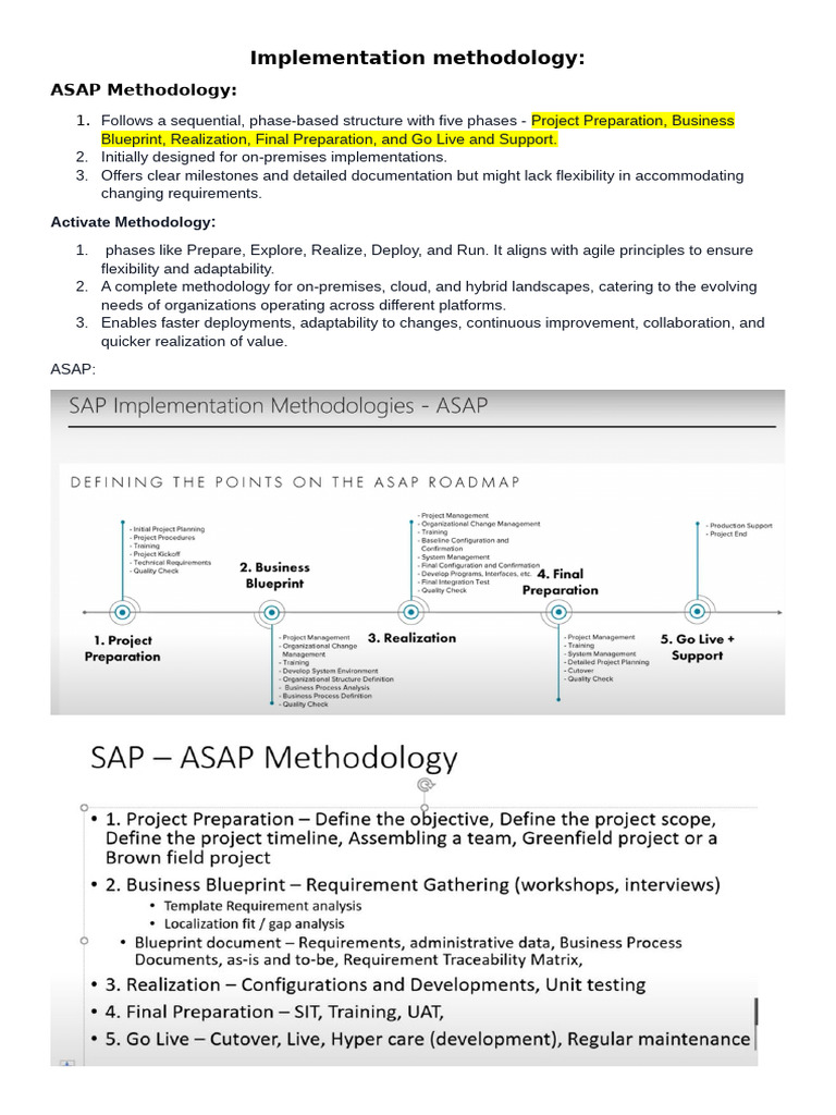ASAP vs Activate Methodology Overview | PDF