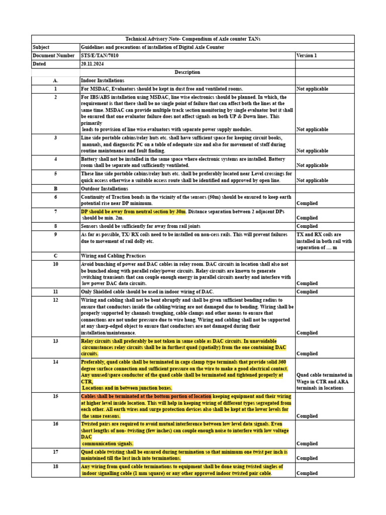Axle Counter Installation Guidelines | PDF | Relay | Electrical Wiring