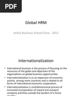 Global HRM: Amity Business School Pune - 2011