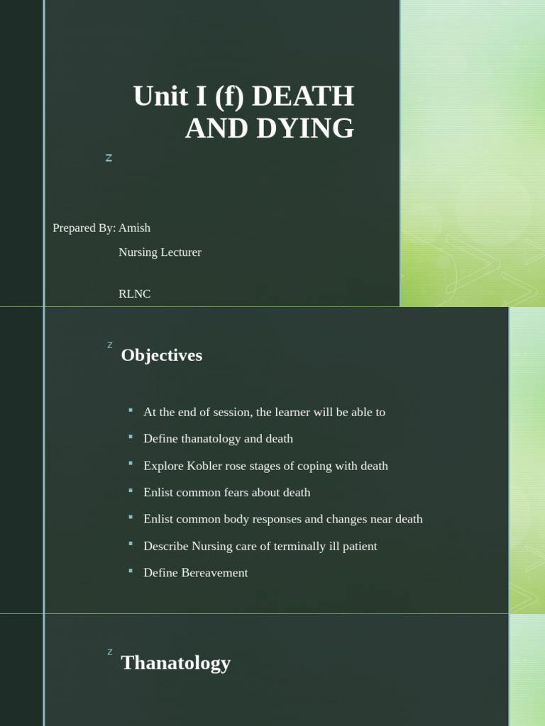 Understanding Death and Dying in Nursing | PDF | Terminal Illness | Death
