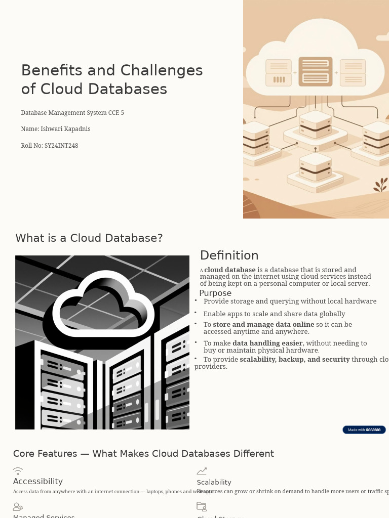Cloud Databases: Benefits & Challenges | PDF | Cloud Computing ...
