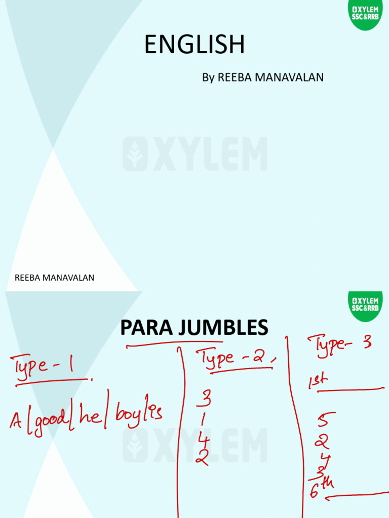 Para Jumbles Practice Questions | PDF | Soap