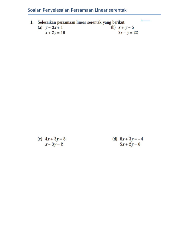 Soalan Math Ting 1 Bab 6 P Linear Part 2 | PDF