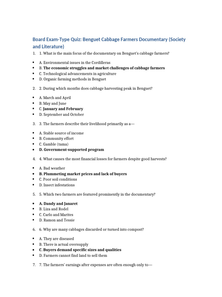 Benguet Cabbage Farmers' Struggles | PDF | Agriculture | Farmer