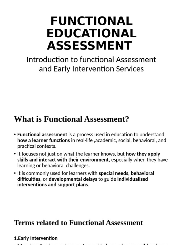 Functional Assessment in Education | PDF | Educational Assessment ...