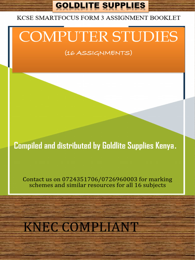 KCSE Computer Studies Assignments Guide | PDF | Computing | Computer ...